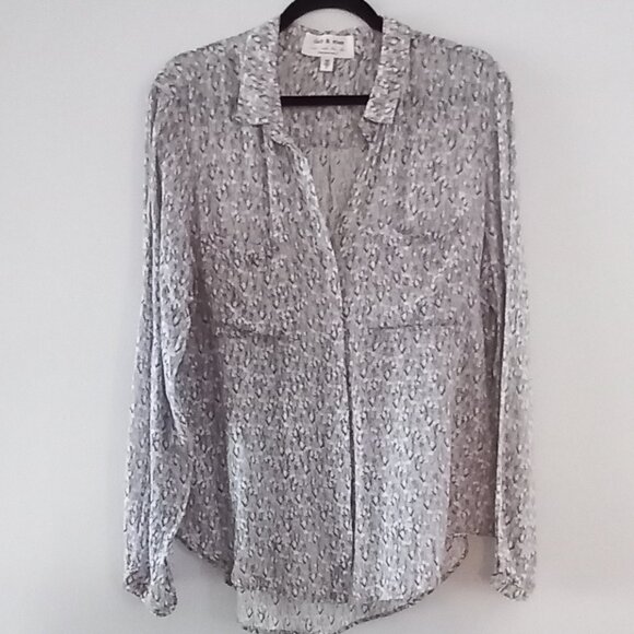 CLOTH & STONE for ANTHROPOLOGIE delicate white flowers blouse - Picture 1 of 12